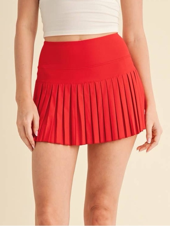 Goldhinge Dresses & Skirts - Goldhinge Red Pleated Athletic Skirt Size S